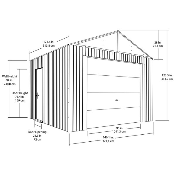 sojag everest 12 ft. x 10 ft. metal garage shed wayfair